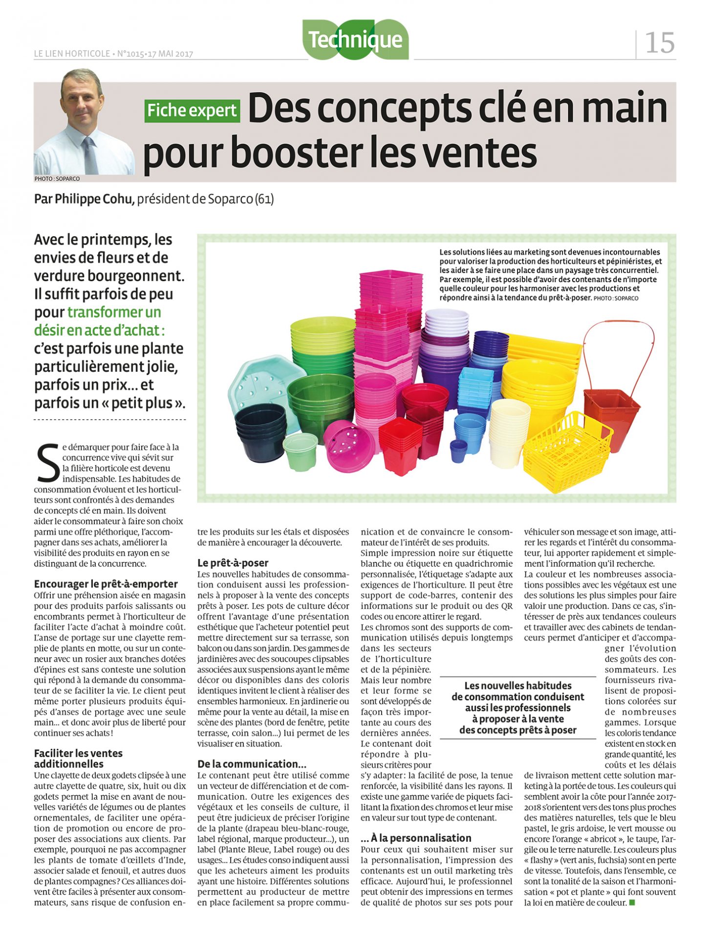 article lien horticole - soparco